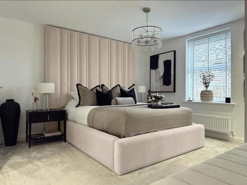 High headboard luxury bed - high, wall