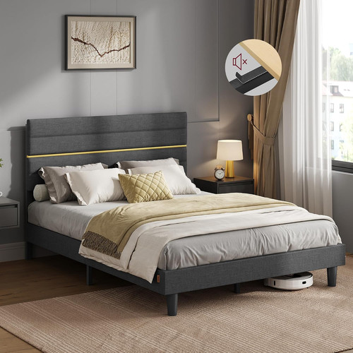 Modern upholstered bed frame - bed,