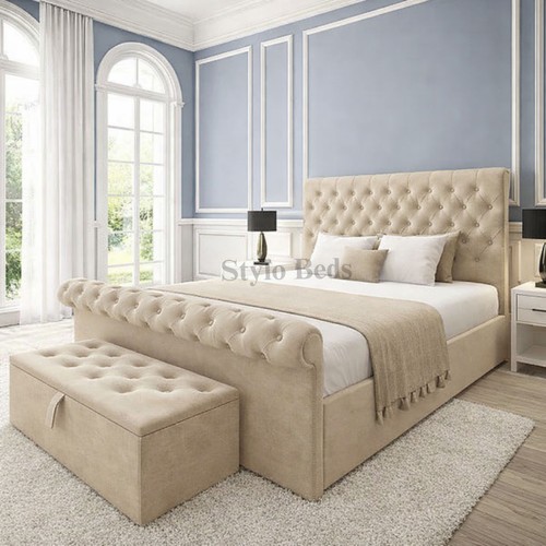 Modern upholstered bed frame - modern,