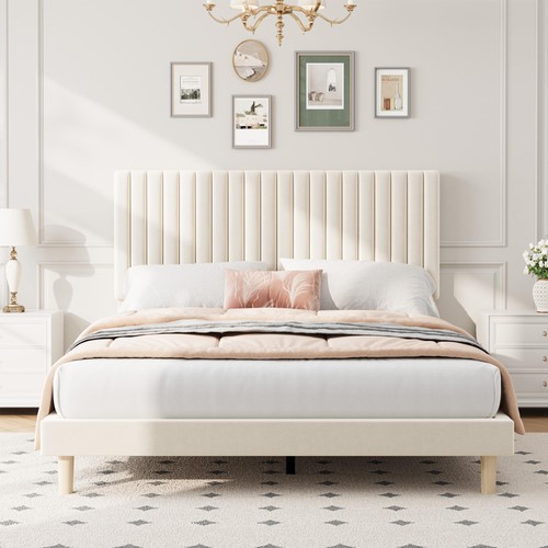 Upholstered velvet bed frame - upholstered,