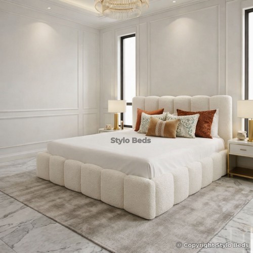Premium teddy boucle bedframe - boucle,