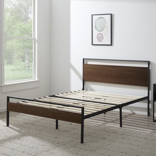 King metal wood - platform, bed