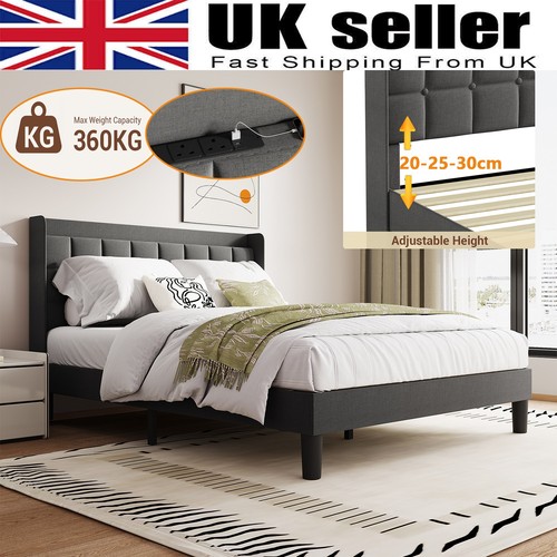 Modern bed frame linen - frame,