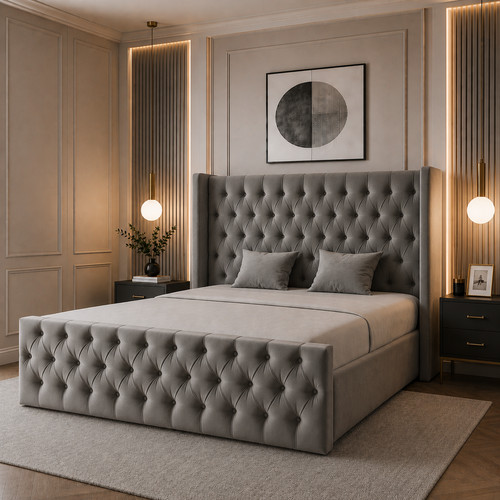 Winged chesterfield ottoman - chesterfield,
