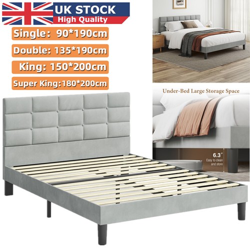 Bed frame square tufted velvet - frame,