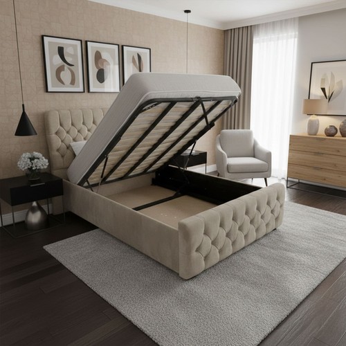 Ottoman wingback bed frame - ottoman,