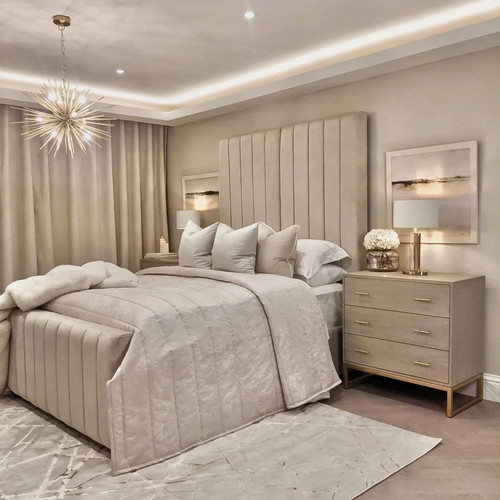High headboard luxury bed sara - headboard,