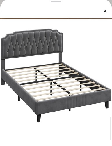 Upholstered bed frame with - upholstered,