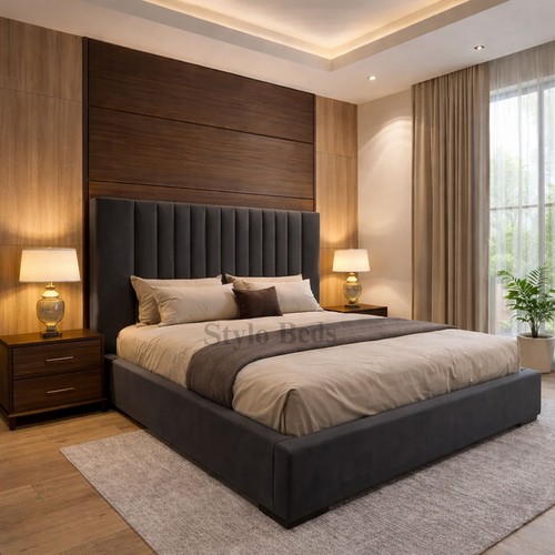 Upholstered velvet bed - upholstered,