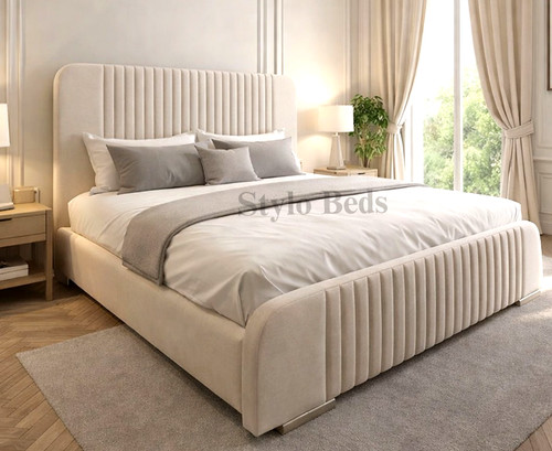 Plush velvet bed frame ottoman - plush,