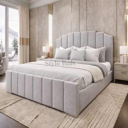 Panel bed frame plush - plush, velvet